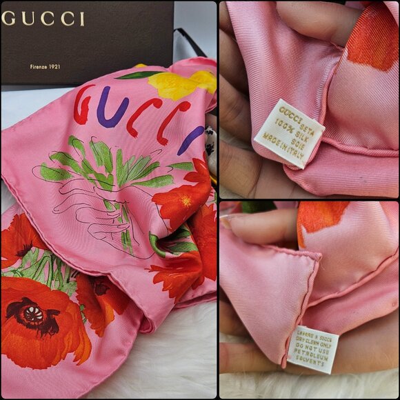 Gucci Exquisite Floral 33" Silk Scarf - Picture 3 of 17